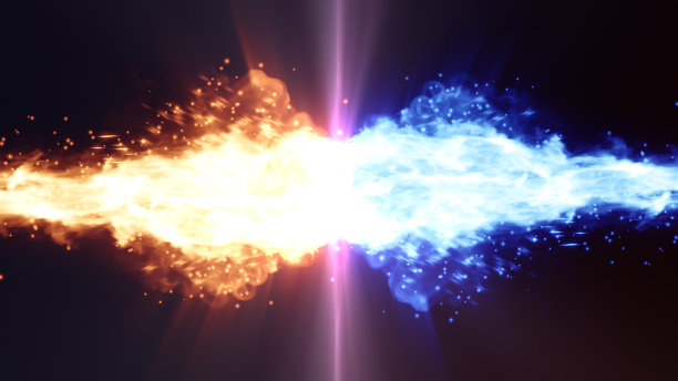 火与冰的3D插图图片下载