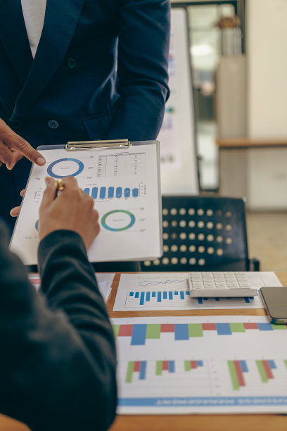 在簿记员和商业律师之间就资产、资产负债表、股票市场统计数据提供咨询。保护你的公司免受办公室贿赂。垂直的图像图片下载