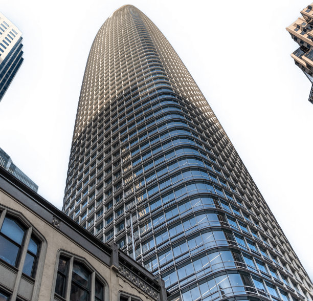 旧金山天际线孤立在白色图片下载