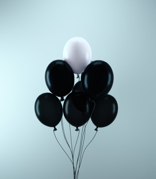 气球不同。领导力和从众观念中脱颖而出。图片下载
