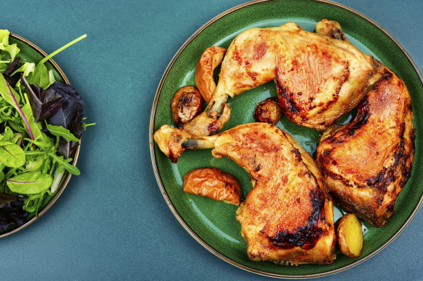 烤鸡肉，烤肉。图片下载