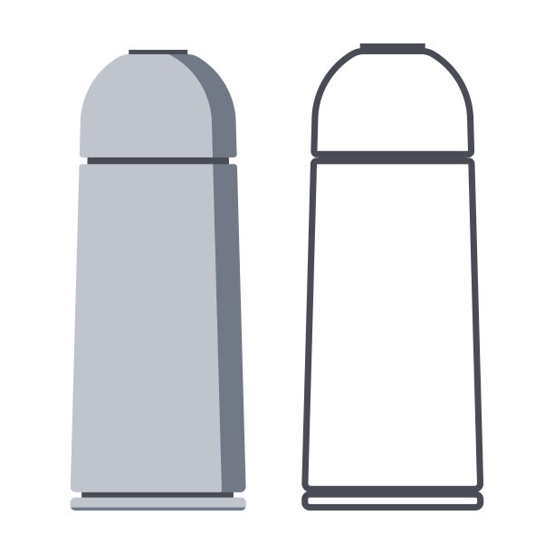 保温瓶矢量卡通插图和图标孤立在白色背景上。图片下载