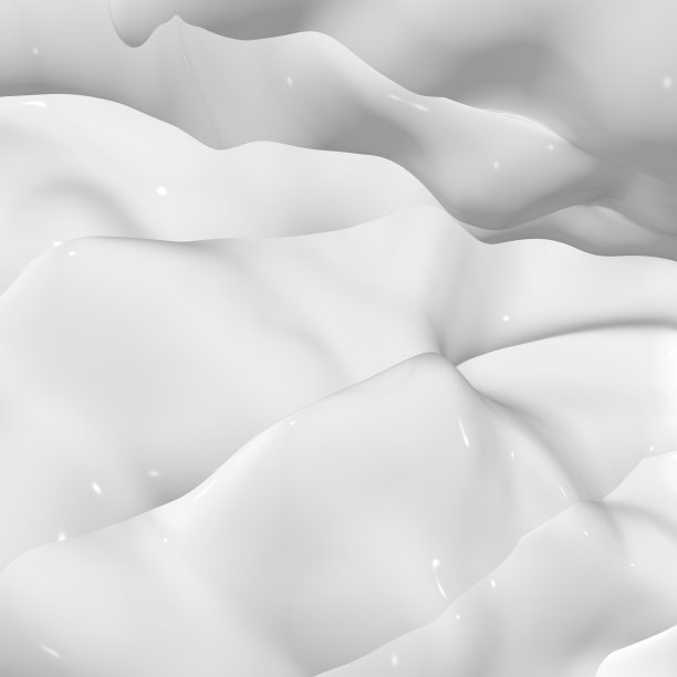 3 d渲染。白色奶油化妆品或牛奶酸奶的质地。白色化妆品泡沫慕斯，浅灰色光泽皱织物。波浪形状背景的设计图片下载