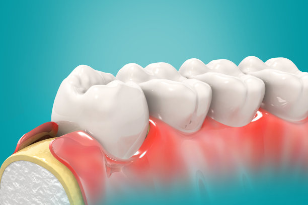 人类牙齿结构。假牙的侧面。牙科教育与牙医。3d插图图片下载