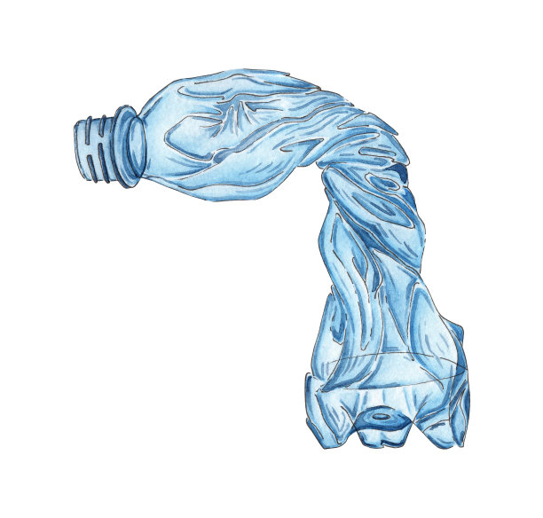 塑料垃圾桶水彩图片下载