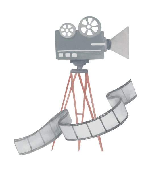 三脚架上的老式电影放映机图片下载