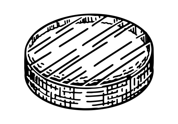 紧凑的圆形粉末容器轮廓剪纸。面部化妆器材草图。化妆品配件孤立在白色上。手绘矢量插图。图片下载