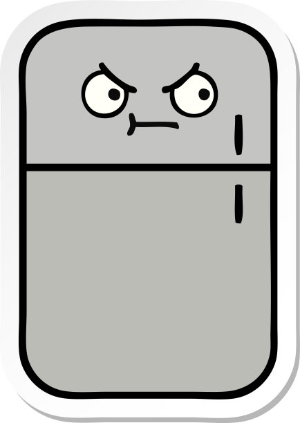 一个可爱的卡通冰箱冰柜贴纸图片下载