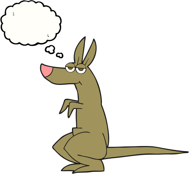 徒手画的思想泡泡卡通袋鼠图片下载