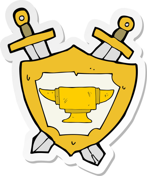 卡通铁匠铁砧纹章符号贴纸图片下载