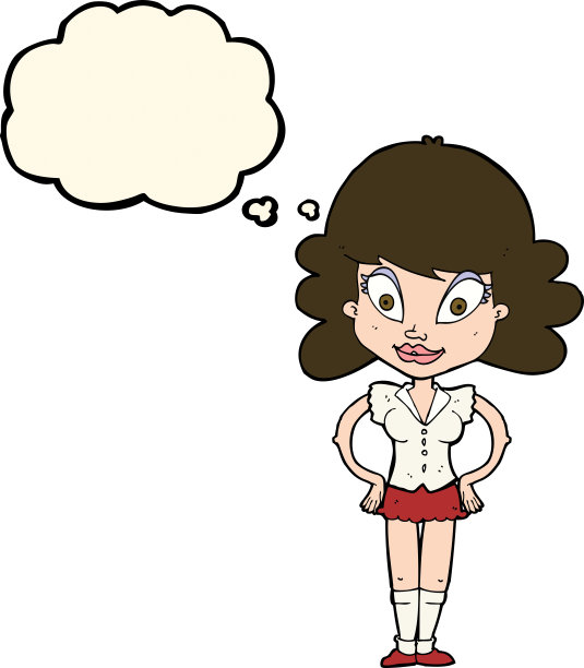 卡通漂亮女人的思想泡沫图片下载
