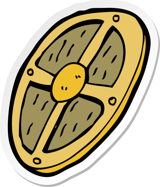 卡通盾牌贴纸图片下载