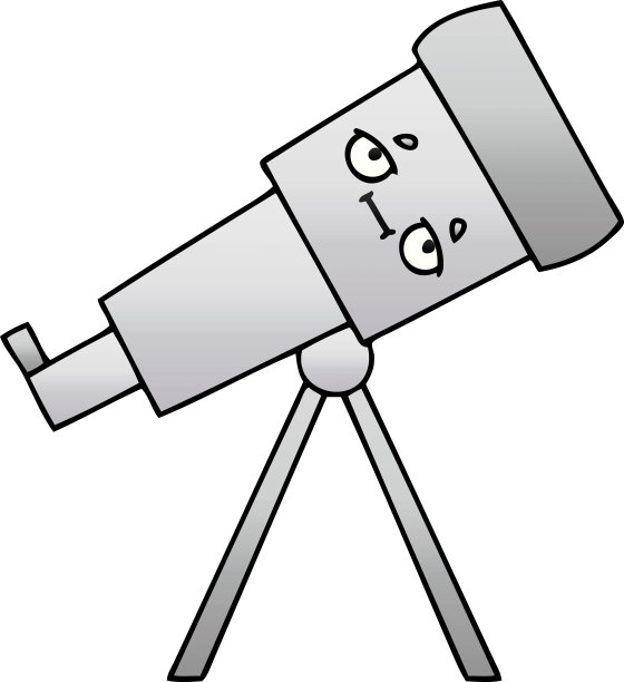 渐变阴影漫画的望远镜图片下载