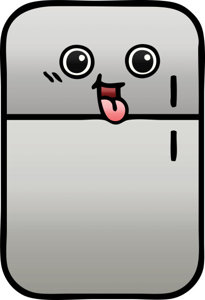 渐变阴影卡通冰箱冷冻室图片下载