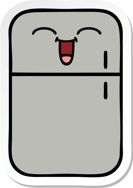 一个可爱的卡通冰箱冰柜贴纸图片下载