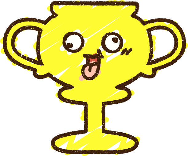 奖杯粉笔画图片下载