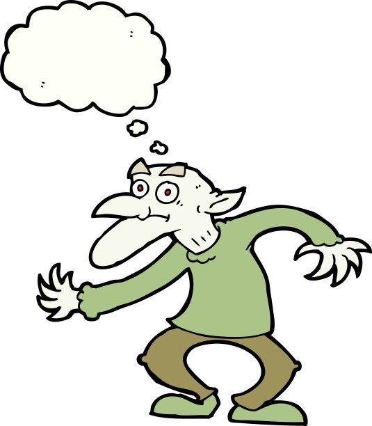 卡通妖精与思想泡泡图片下载