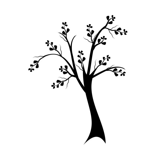 艺术树剪影图片下载