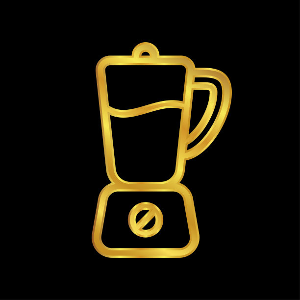 搅拌机图标为金色，搅拌机矢量标志模板图片下载