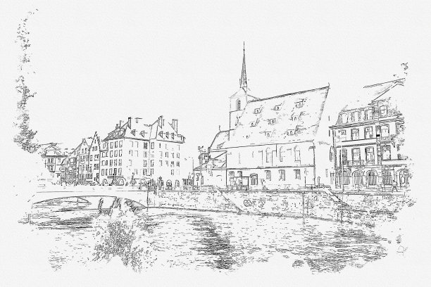 斯特拉斯堡街是法国美丽的著名地标。图片下载