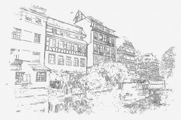 斯特拉斯堡街是法国美丽的著名地标。图片下载