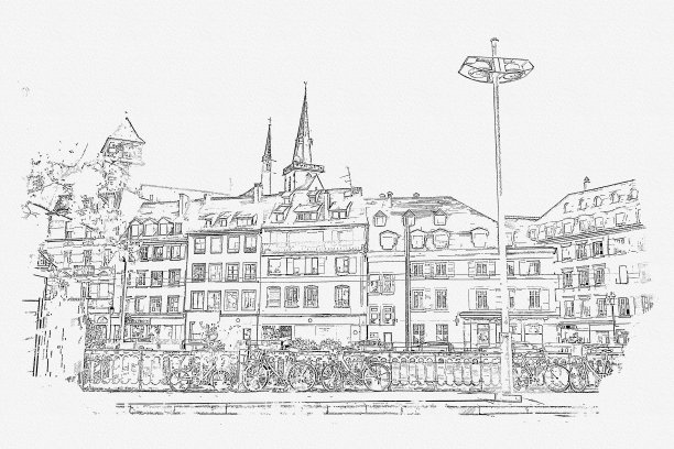 斯特拉斯堡街是法国美丽的著名地标。图片下载