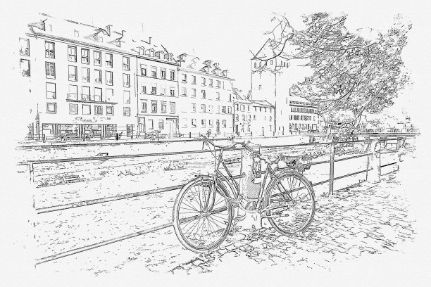 斯特拉斯堡街是法国美丽的著名地标。图片下载