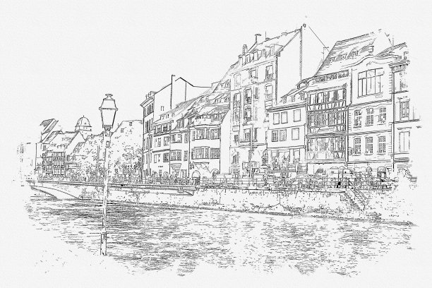 斯特拉斯堡街是法国美丽的著名地标。图片下载