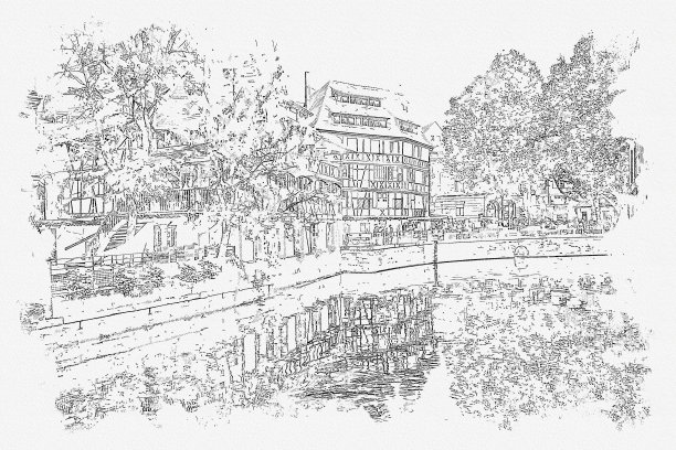 斯特拉斯堡街是法国美丽的著名地标。图片下载