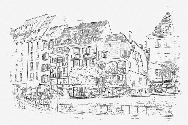 斯特拉斯堡街是法国美丽的著名地标。图片下载