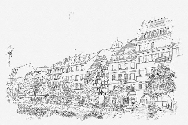 斯特拉斯堡街是法国美丽的著名地标。图片下载