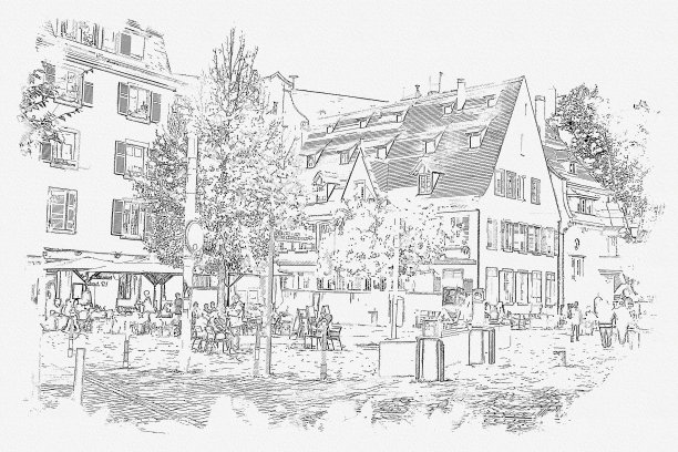 斯特拉斯堡街是法国美丽的著名地标。图片下载