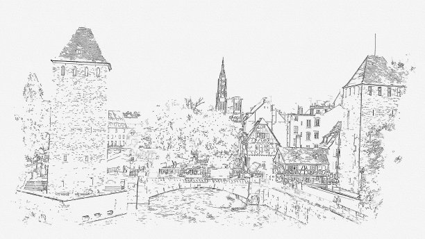 斯特拉斯堡街是法国美丽的著名地标。图片下载