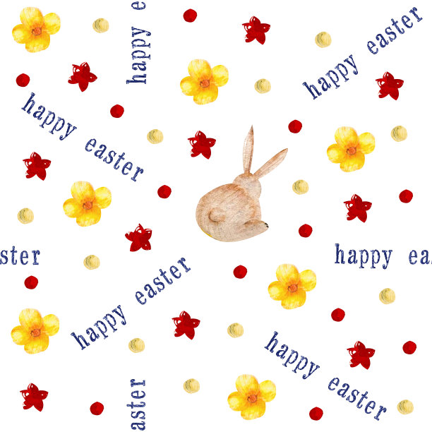 水彩手绘复活节无缝图案图片下载