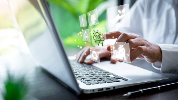 发展可持续的二氧化碳概念，降低二氧化碳排放和碳足迹，以限制全球变暖和气候变化。可持续环境管理，温室来自可再生能源图片下载