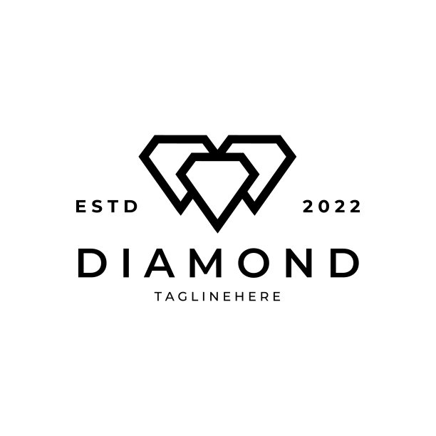 钻石符号珠宝线艺术矢量图标插图设计图片下载
