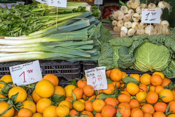 橘子、韭菜和卷心菜图片下载