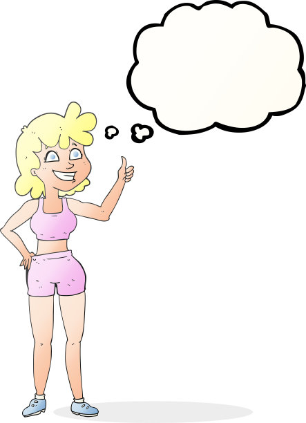 快乐的健身房女士竖起大拇指的符号图片下载