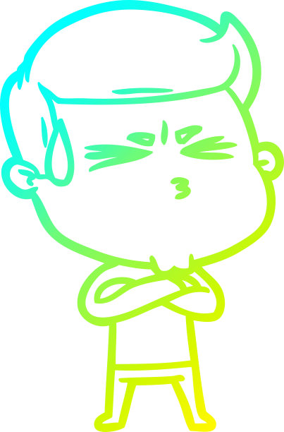 冷梯度线画一个卡通人出汗图片下载