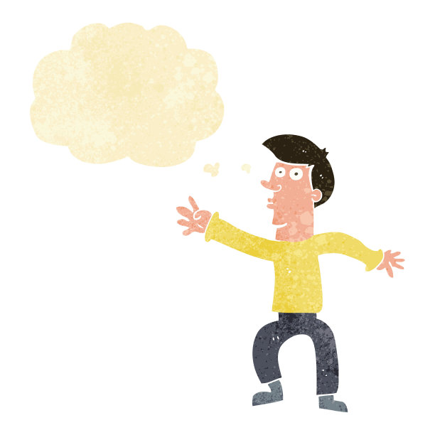 用思想泡泡触及人的卡通图片下载