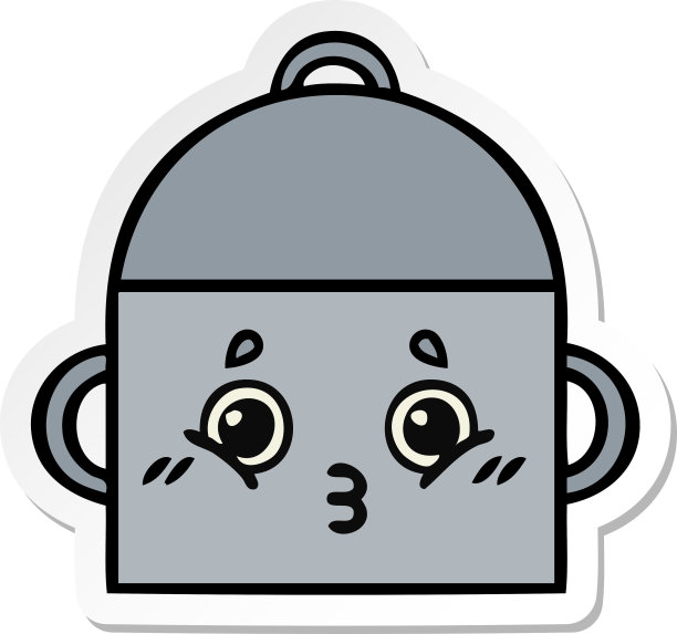 一个可爱的卡通炊具贴纸图片下载