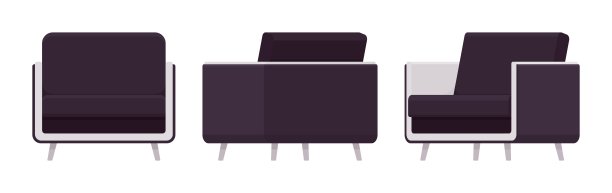 休闲扶手，舒适阅读椅黑色套装图片下载