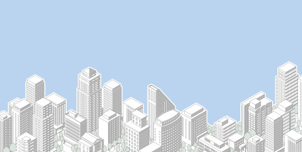 全景的城市矢量插图。城市景观。图片下载