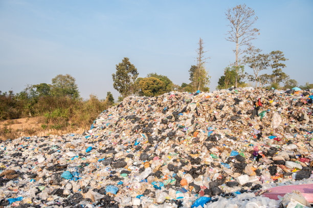 泰国农村的垃圾场(或Landfield)视图。图片下载