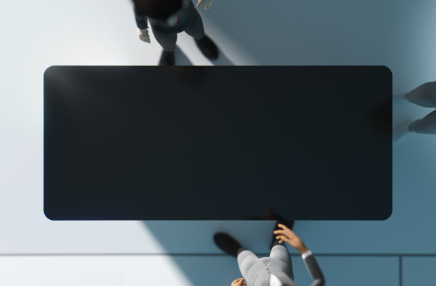 在一个空桌子旁开会的虚拟形象图片下载