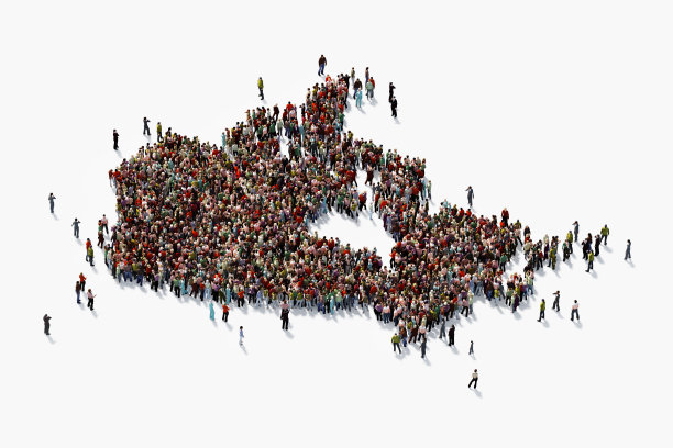 人类群体形成加拿大:人口和社会媒体概念图片下载