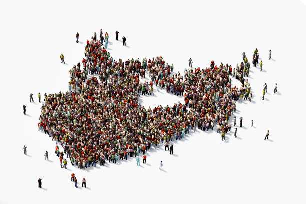 人类群体形成加拿大:人口和社会媒体概念图片下载