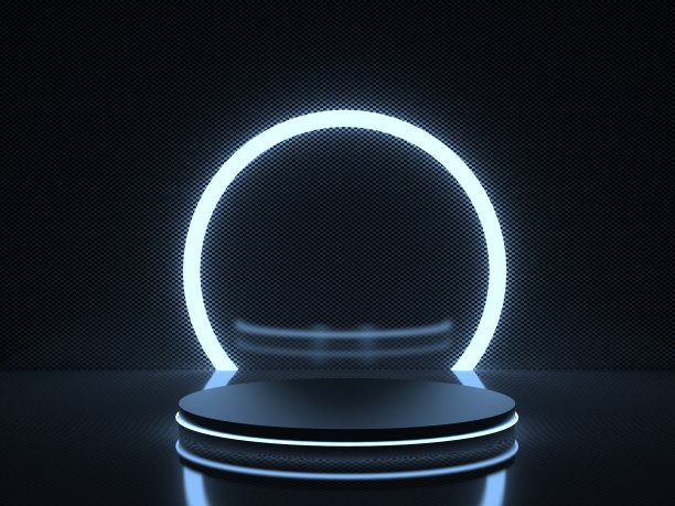 站在霓虹灯3d渲染图片下载