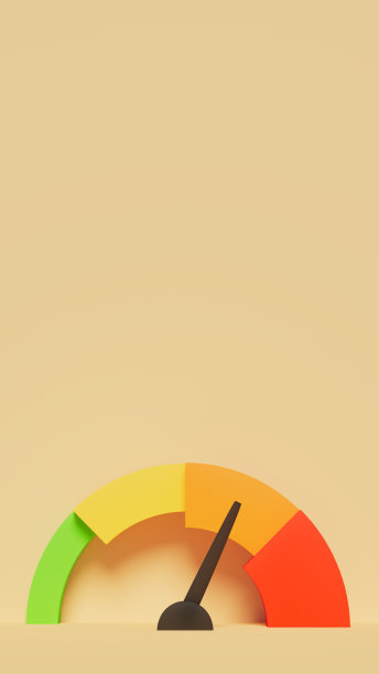 图形表示的性能水平，速度，满意或谨慎程度，橙色水平，三维插图，垂直图片下载