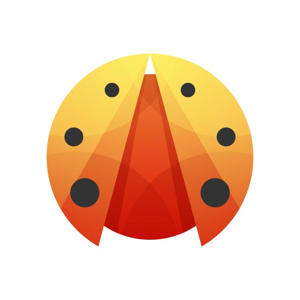 矢量插图瓢虫渐变彩色风格。图片下载